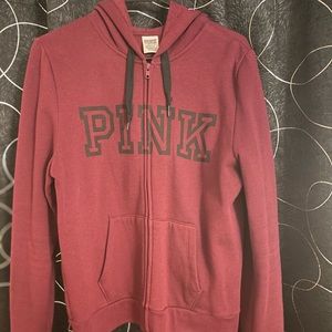 BURGENDY PINK Zip up